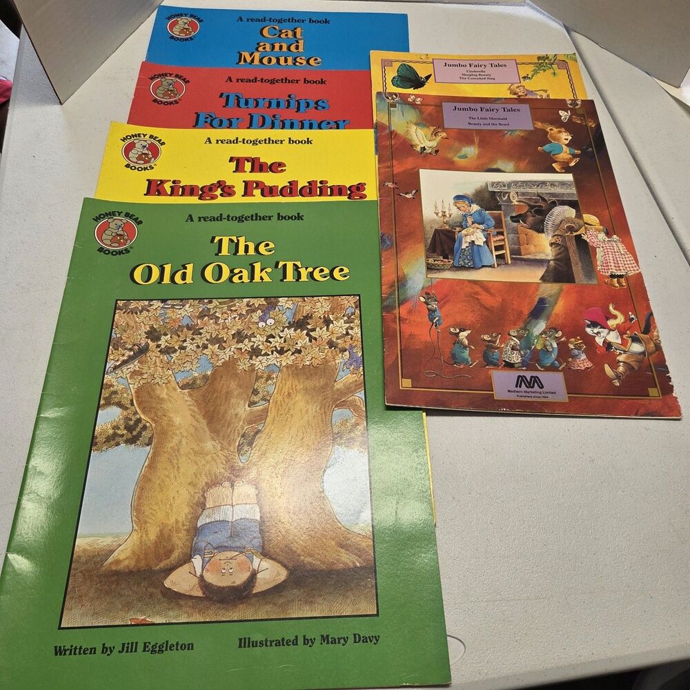 Vintage Lot of 6 Jumbo Read Together Books Honey Bear Books Jumbo Fairy Tales